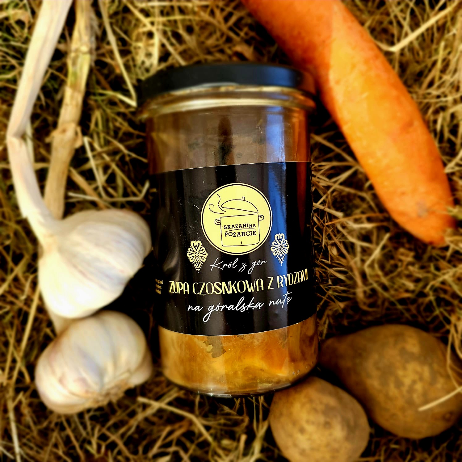 Zupa czosnkowa z rydzami